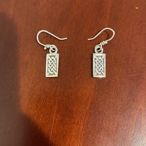 Sterling Silver Celtic Knot Earrings - 1 1/4” long
